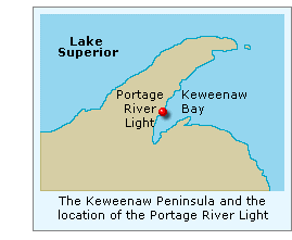 Map showing the location of the Portage River entry