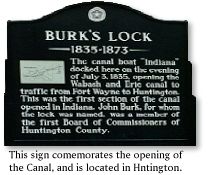 Indiana Historical Marker for Burk's Lock